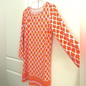 Cabana Life Vibrant Orange Patterned Midi Dress
